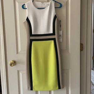 Calvin Klein neon color block sheath dress